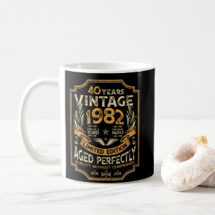 40-årig Vintage 1982 40:e födelsedagen Kaffemugg