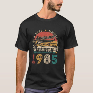 40-årig Vintage mars 1985 Retro 40:e födelsedagen T Shirt