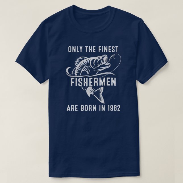 40-åriga fiskare 1982 40:e födelsedagen t shirt (Design framsida)
