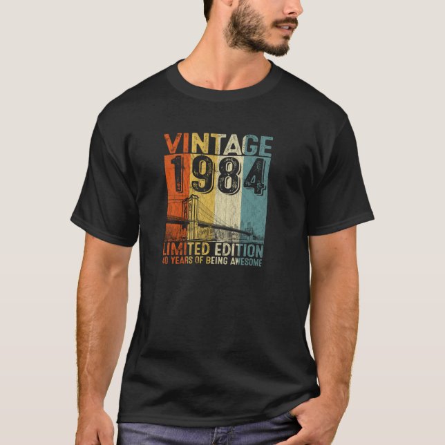 40-åriga gåvor födda 1984 40:e födelsedagen Vinta T Shirt (Framsida)