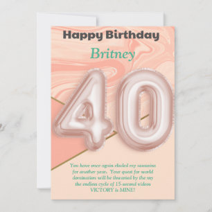 40-årigt Grattis på födelsedagen-kort för flickor