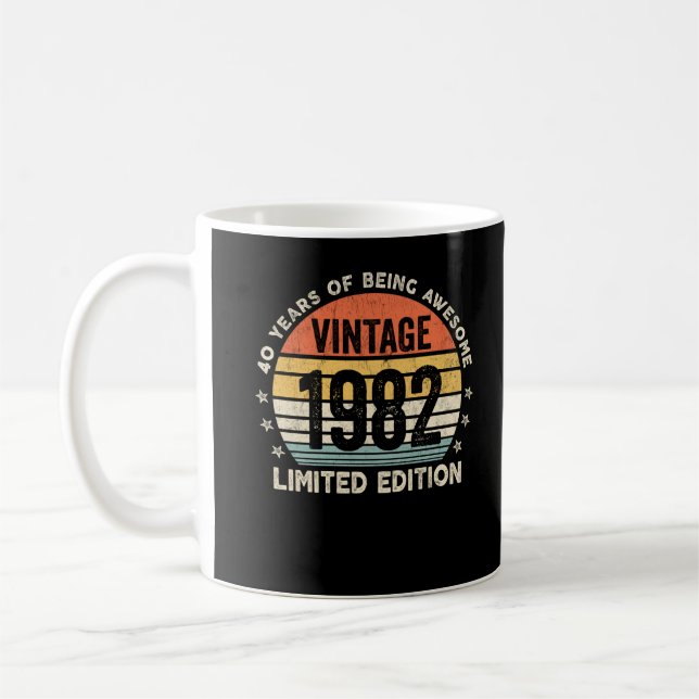 40 års ålder av Fantastisk Vintage 1982 Kaffemugg (Vänster)