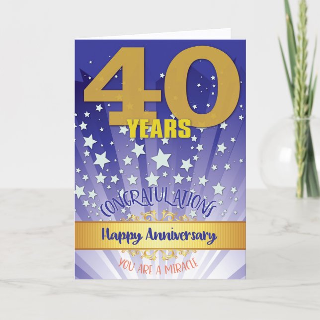 40 års återställningsårsdag, fet siffra kort (Framsida)