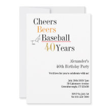 40-års Baseball Cheers Öl 40 År Födelsedagsfest