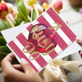 40-års bröllopsdag Elegant rödrandig Inbjudningar