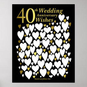 40-års bröllopsdag gästbok poster