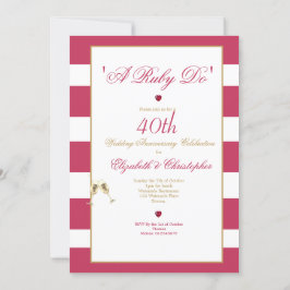 40-års bröllopsdag Röda Eleganta En Ruby Do Inbjudningar