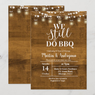 40-års bröllopsdag Vi gör fortfarande BBQ-inbjudan Inbjudningar