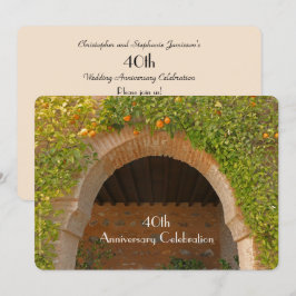 40-års bröllopsfest Rustik båge Apelsiner Inbjudningar