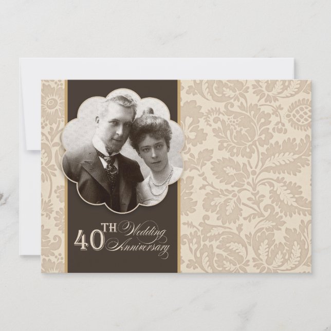 40-års bröllopsjubileum foto inbjudan (Framsida)