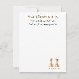 40-års bröllopsjubileum Minneskort Elegant Guld Anteckningskort