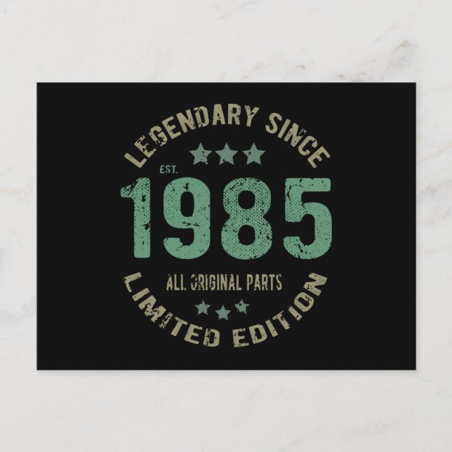 40 Års Födelsedag 1985 Legend 40-årspresent Vykort (Framsida)