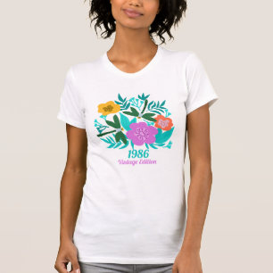 40-års födelsedag elegant blomsterdesign - anpassa t shirt