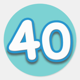 40 års födelsedag eller årsdag - lägg till text runt klistermärke