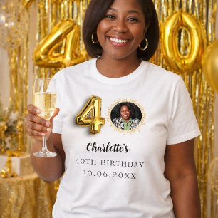 40-års födelsedag guld foto t shirt