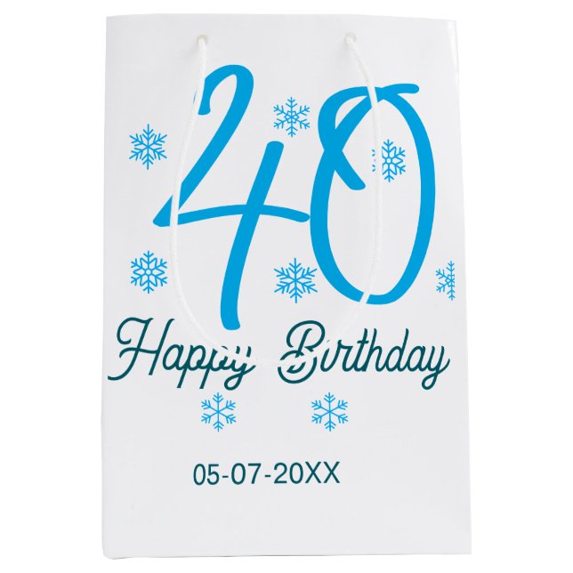 40-års födelsedag lägga till namn datum år blå mal (Framsidan)