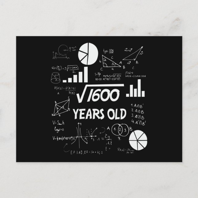 40 Års Födelsedag Matematiklärare 40-årspresent Vykort (Framsida)