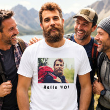 40-års födelsedags anpassad foto hello 40 killar m