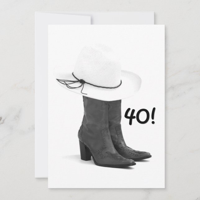 40-ÅRS FÖDELSEDAGS COUNTRY WESTERN INBJUDAN (Framsida)