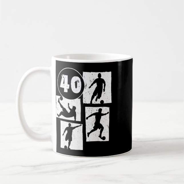 40-års födelsedags man kvinna fotbollsspelare fotb kaffemugg (Vänster)