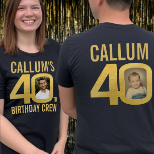 40-års födelsedagsbesättning anpassat namn foto ku t shirt