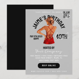 40-års födelsedagsfest Event Club Stil Flyers Sexi Inbjudningar