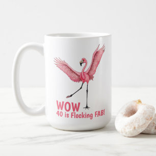 40-års födelsedagsflockande fantastisk flamingo kaffemugg
