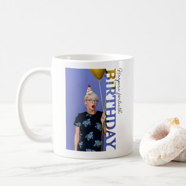40-års födelsedagsfoto högskolefest kaffemugg (Med munk)
