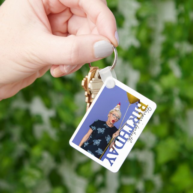 40-års födelsedagsfoto högskolefest nyckelring (Hand)
