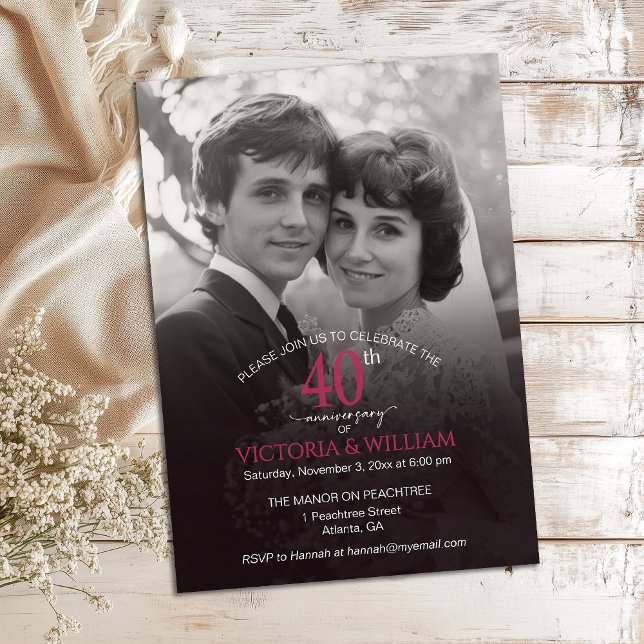 40 års fotominnesdag i Party Inbjudningar (Skapare uppladdad)