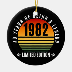 40 års gamla presenter Retro 1982 Begränsad utgåva Julgransprydnad Keramik