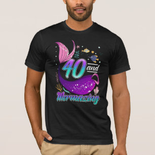 40 års gammal Sjöjungfru 40:e födelsedagskalend T Shirt
