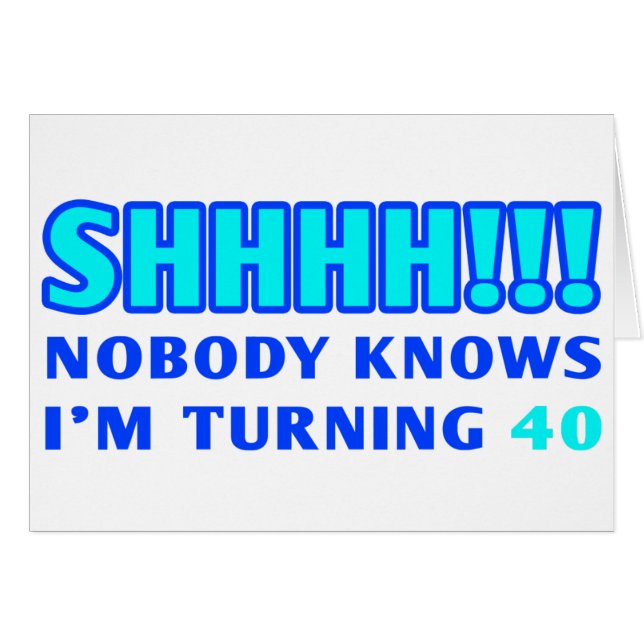 40 års gammaldags gag-gåva hälsningskort (Framsidan Horizontal)