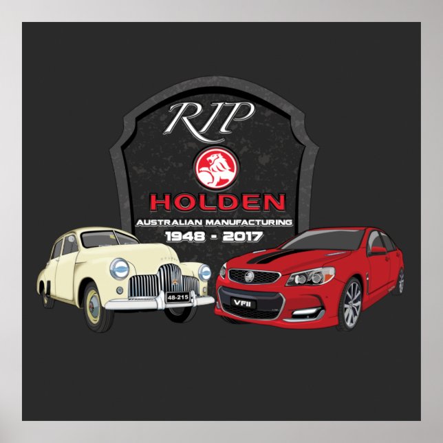 40 års Holden Manufacturing i Australien T-Sh Poster (Framsidan)