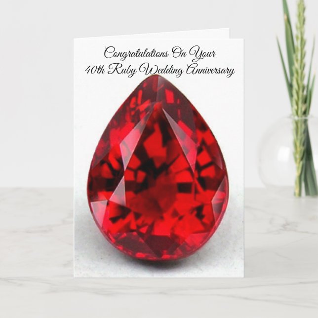 40-års jubileumskort Ruby Kort (Framsida)