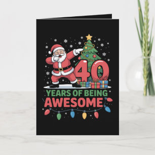 40 Års Jul Födelsedag Tomte Dabbing Xmas Kort