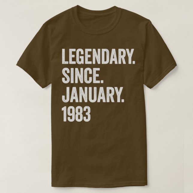 40 års legendary sedan januari 1983 40th Birthda T Shirt (Design framsida)