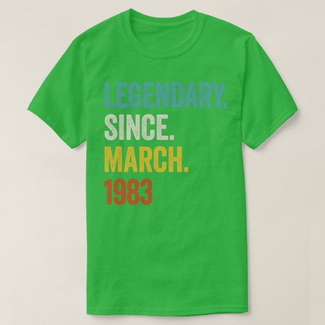 40 års legendary sedan mars 1983 40 födelsedagar2 t shirt (Design framsida)