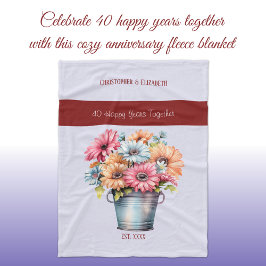 40 års lila av blommor i ruby-jubileum fleecefilt