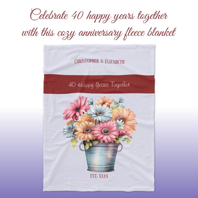 40 års lila av blommor i ruby-jubileum fleecefilt (Skapare uppladdad)