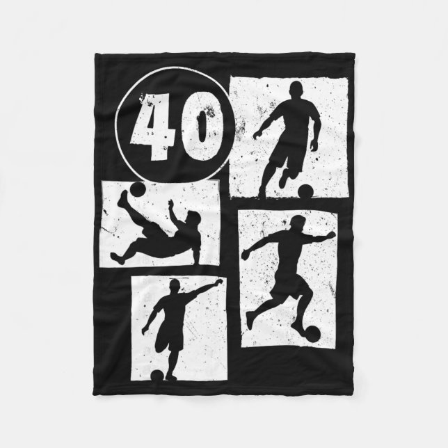 40-års man kvinna fotbollsspelare fotboll 40 fleecefilt (Framsidan)