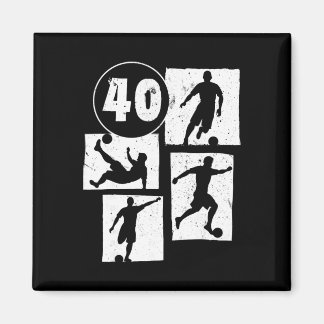 40-års man kvinna fotbollsspelare fotboll 40 magnet