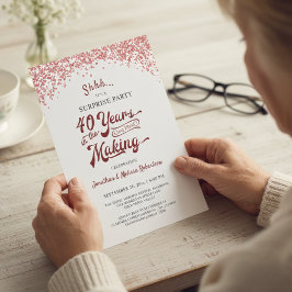 40-års överraskningsfest Ruby Red Konfetti Inbjudningar