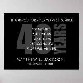 40 års Pension- eller medarbetarbedömningsgåva Poster