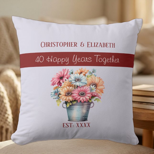 40-års rubin jubileumsblommor lila kudde (Skapare uppladdad)