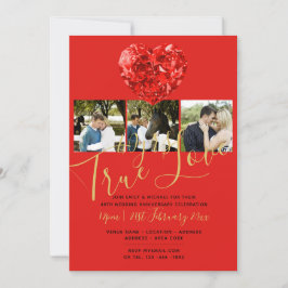 40-års RUBINBRöllopsdag DIAMANT FOTO Inbjudan