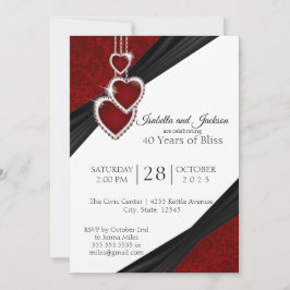 40-års Ruby-jubileumsdesign Inbjudningar