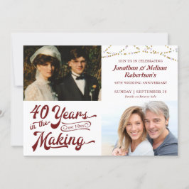 40-års Ruby-jubileumsfoto år i the making Inbjudningar