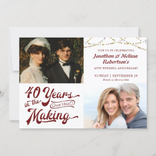 40-års Ruby-jubileumsfoto år i the making Inbjudningar