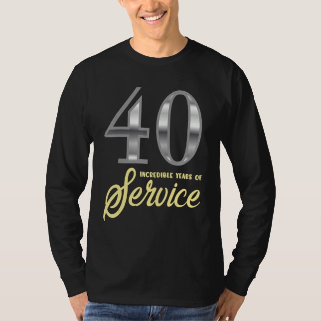 40 års service 40-årsdag för anställda t shirt (Framsida)